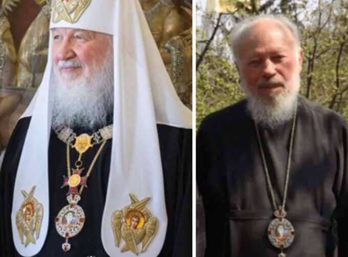 Патриарх Кирилл надел панагию, украденную у митрополита УПЦ